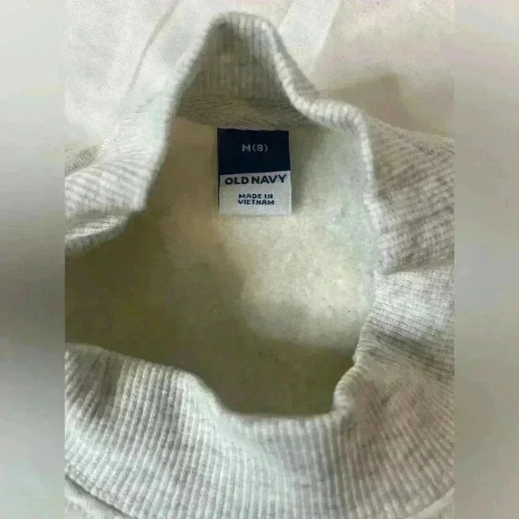Old Navy Girls Cocoon Mockneck Graphic Sweatshirt Blue Heart Gray Size Medium 8 - Picture 3 of 5